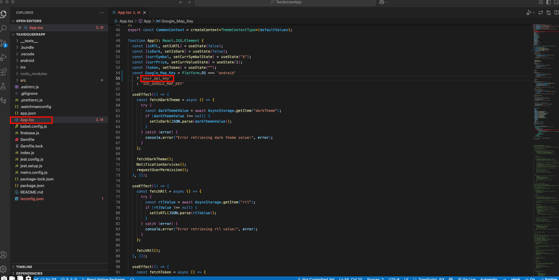 Google Maps API Key Example