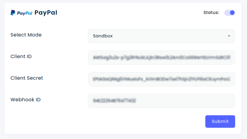 PayPal API Credentials
